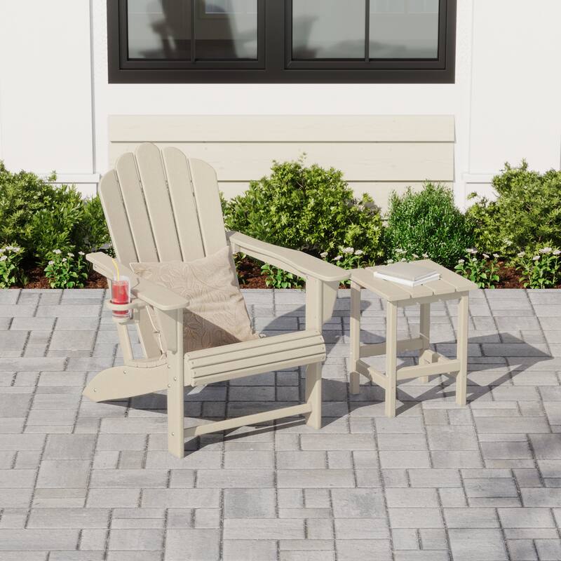 Aderson Outdoor Poly Adirondack Chair with Side Table