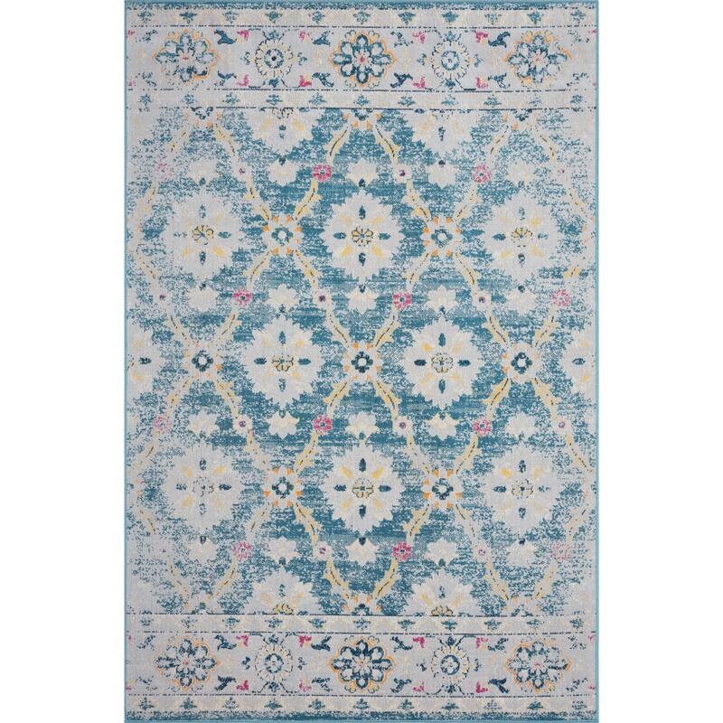 Sevita Faded Floral Transitional Boho Area Rug