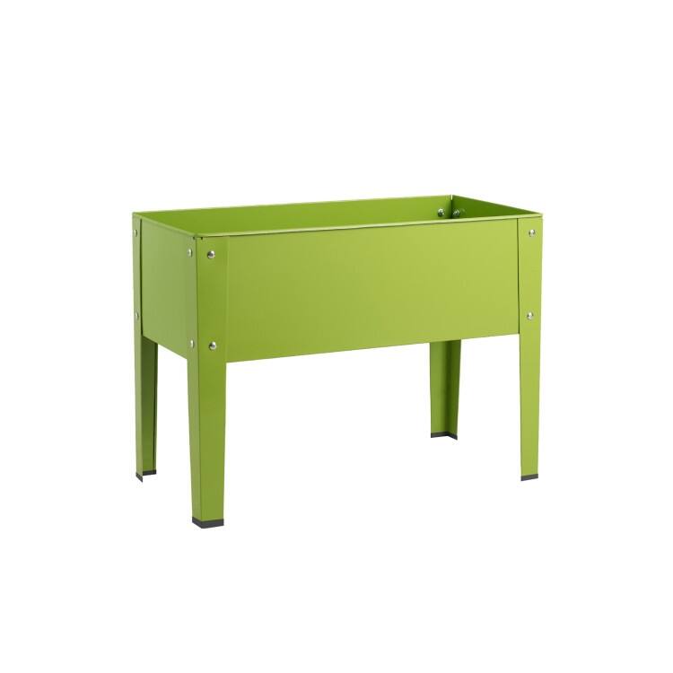 Outdoor Elevated Garden Stand 24.5" x 12.5" Flower Bed Box - 24.5" x 12.5" x 18.0" - Green