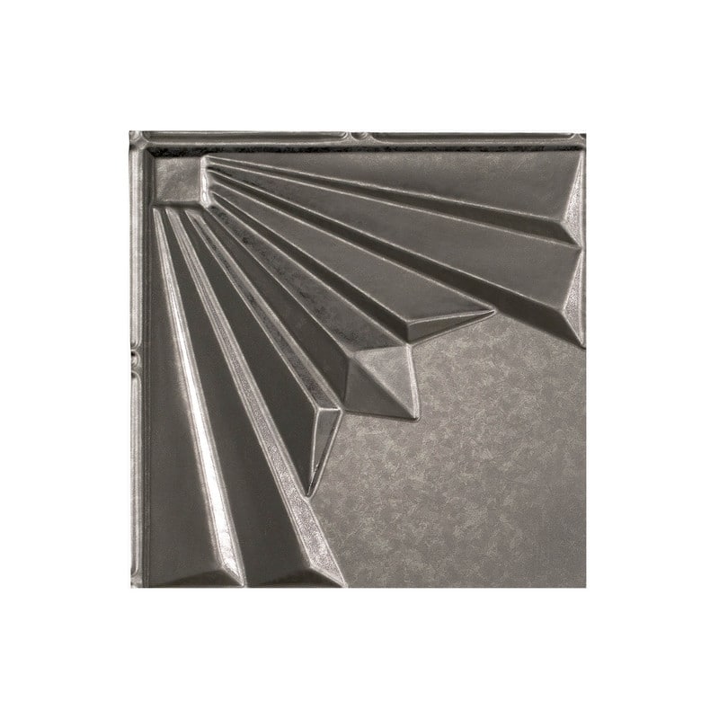 Fasade Art Deco Decorative Vinyl 2ft x 2ft Lay In Ceiling Tile in Galvanized Steel (5 Pack) - 12x12 Inch Sample