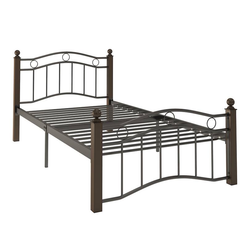 Sadie Brown and Black Metal Bed by iNSPIRE Q Classic