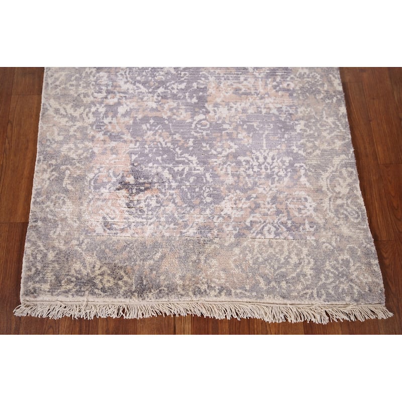 All-Over Abstract Oriental Accent Rug Handmade Wool Carpet - 2'8" x 4'9"