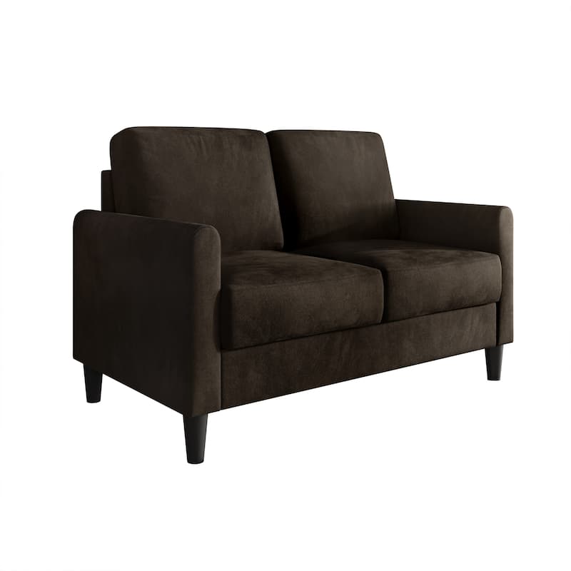 Clayfell Goliad Velvet Arm Loveseat with Pocket Spring, Soft Cushions, Clean Lines Design