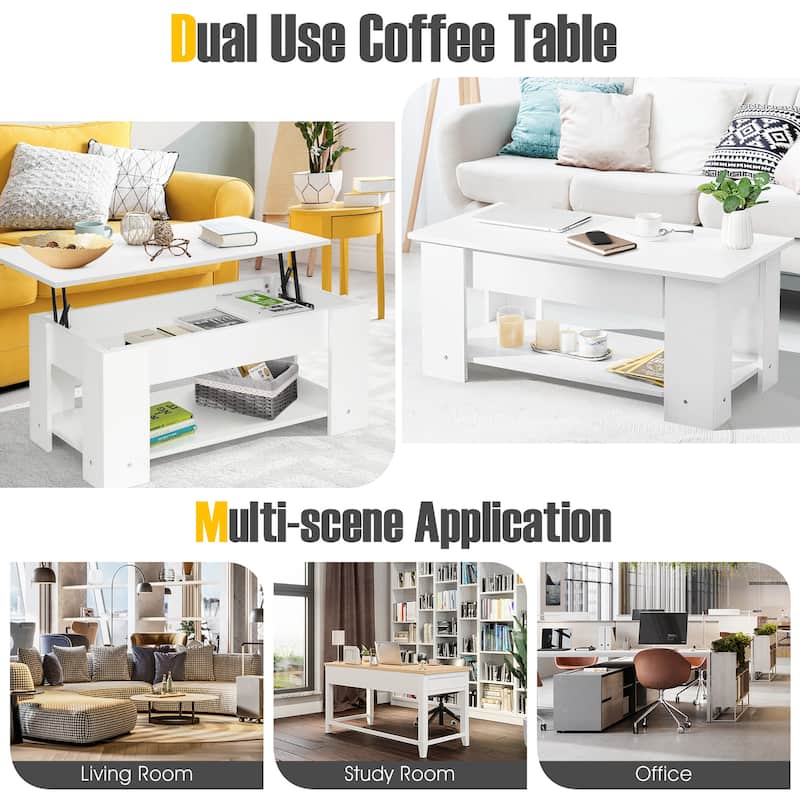 Costway Lift Top Coffee Table Modern Accent Table w/Hidden Storage - See Details