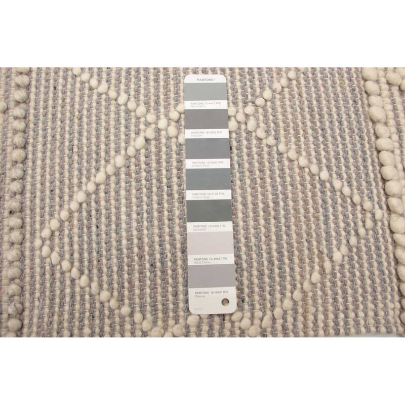 ECARPETGALLERY Braid weave Sienna Grey Wool Rug - 4'11 x 7'10