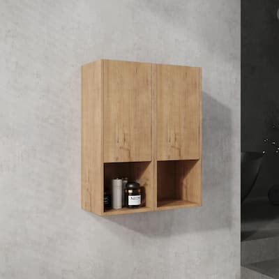 Modern Bathroom Side Cabinet with Soft-Close Door Hinges & Reversible Door, Floating Wall-Mounted Storage Cabinet