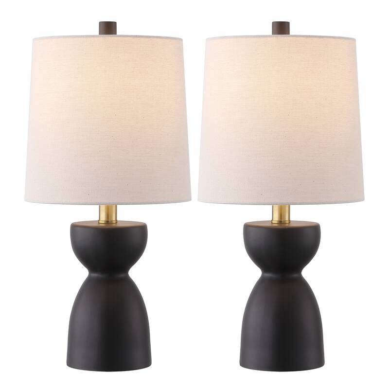 SAFAVIEH Couture Dunia, 19-inch, Resin Table Lamp (Set of 2) - 9"W x 9"D x 19"H