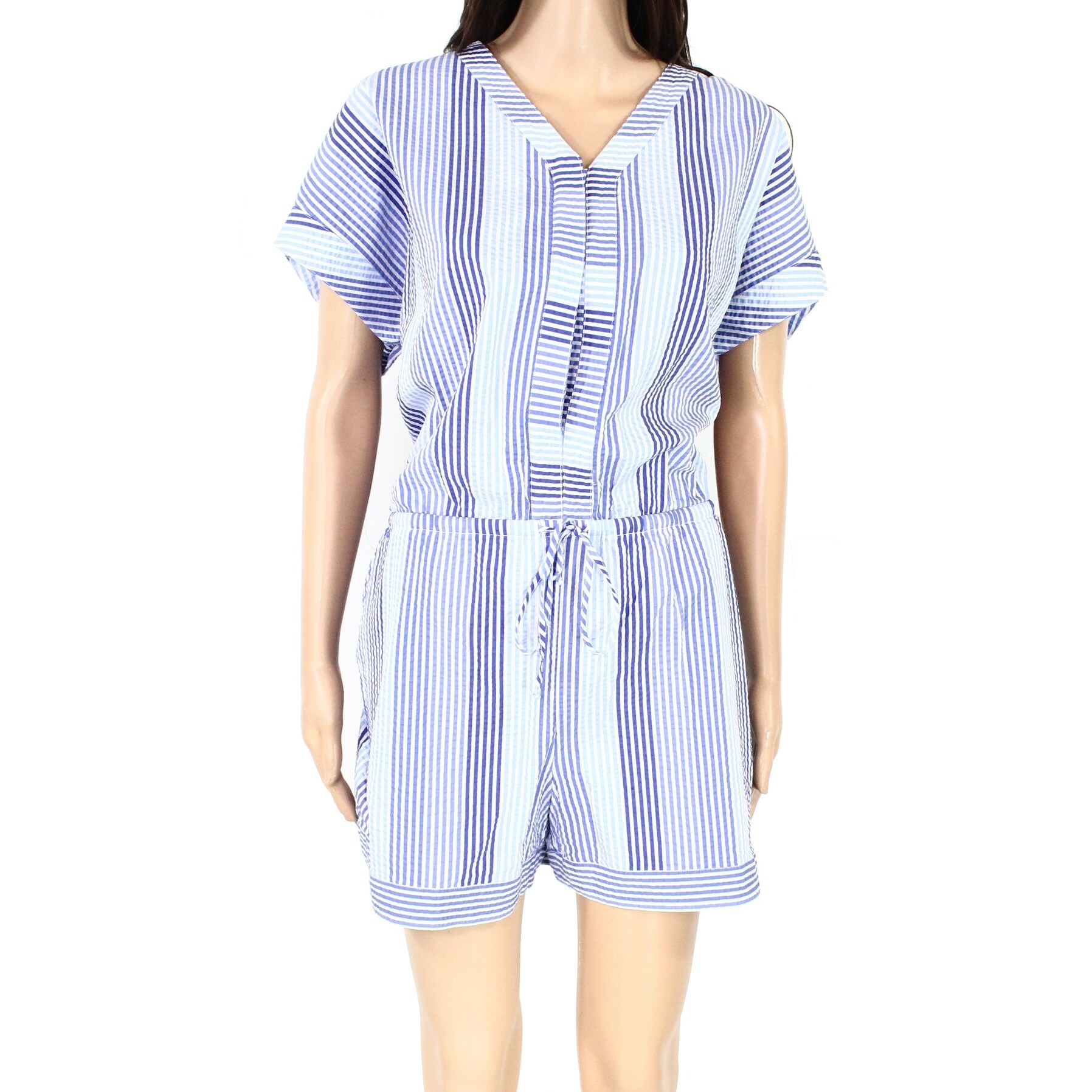 seersucker romper womens