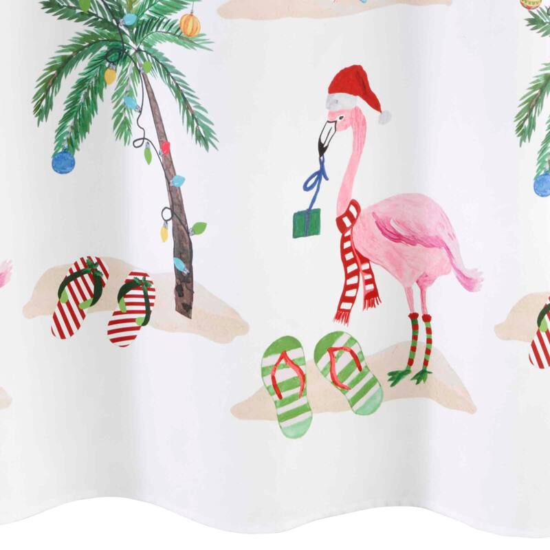 Avanti Linens Flamingo Jingle Shower Curtain