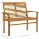 preview thumbnail 10 of 8, vidaXL Patio Bench with Light Blue Cushion 44.1" Solid Teak Wood - 44.1" x 21.7" x 37"
