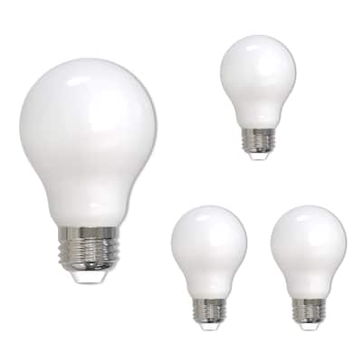 Bulbrite LED Filament Pack of (4) 14 Watt Dimmable A19 Light Bulb with Milky Glass Finish and Medium (E26) Base