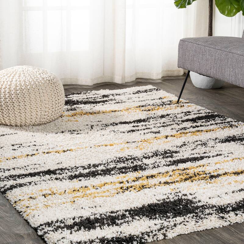 JONATHAN Y Soller Modern Bold Strie' Shag Area Rug