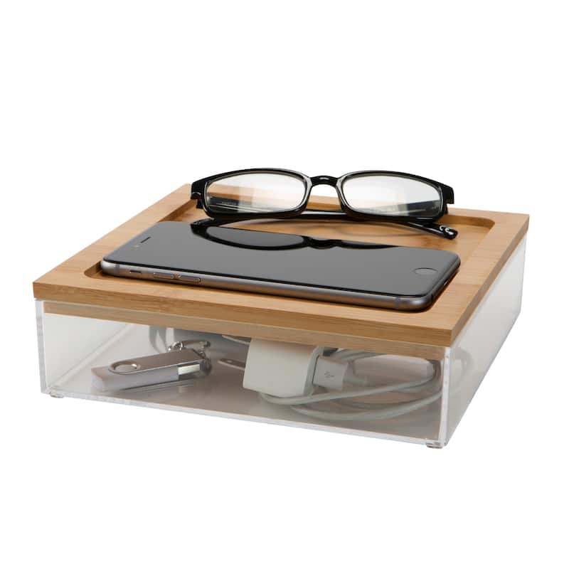 Simplify Clear Organizer with Bamboo Lid