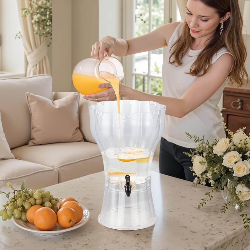 3.4 Gallon Large Clear Beverage Dispenser with No-Drip Spigot for Parties or Outdoor Gatherings - 12.99 x 21.3 in