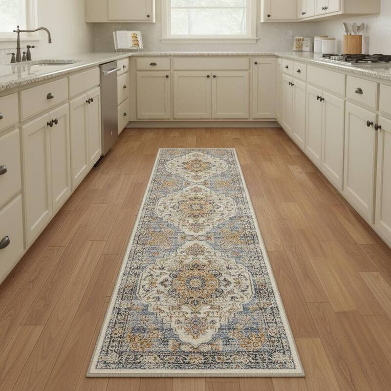 HomeRoots Medallion Traditional Rectangle Area Rug - 2' X 8'