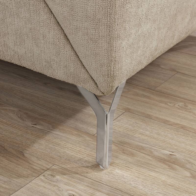 Kopitseva Contemporary Grey Fabric Padded Chair by Strick & Bolton