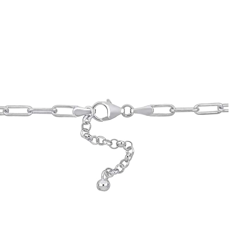 Miadora 8-9mm Pink Cultured Freshwater Pearl Station Necklace in Sterling Silver - 18 in x 8.4 mm