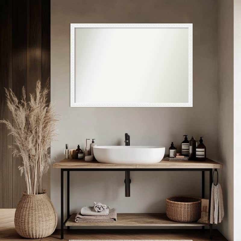 Bethany Non-Beveled Wood Framed Bathroom Vanity Wall Mirror