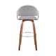 Daxton Mid-Century Swivel Bar Stool, Upholstered Counter Height Chair with Bentwood Legs