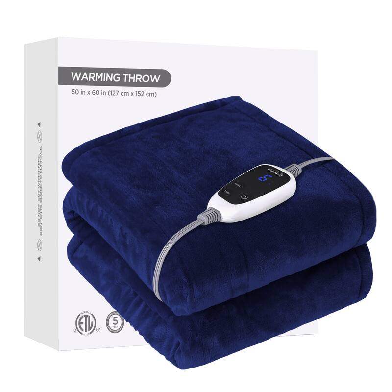 Heated Blanket Electric Throw Fast Heating Ultra Soft Warm Flannel