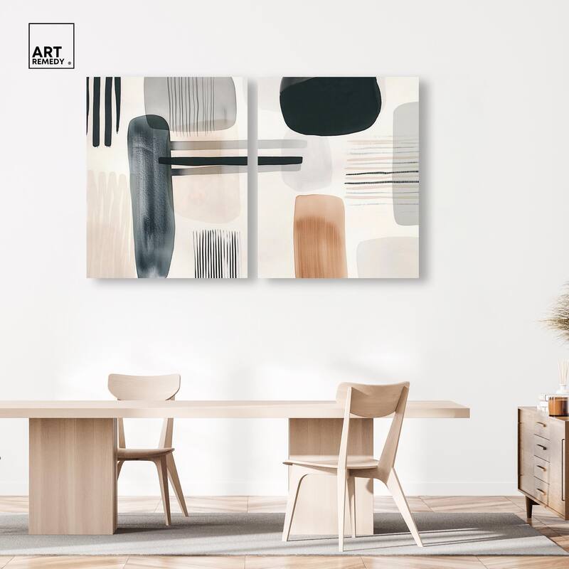 Softened Dimensions Canvas Set of 2 by Art Remedy, Gallery Wrapped