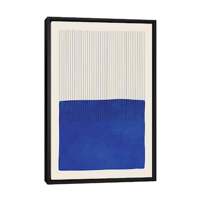 iCanvas "Blue Matisse Vertical Lines" by EmcDesignLab Framed Canvas Print