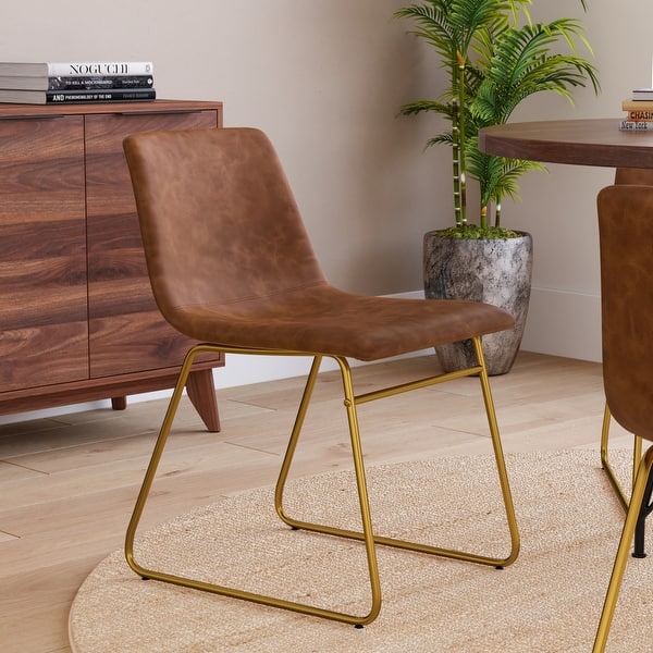 18 Inch Indoor Dining Table Chairs, LeatherSoft UpholsterySet of 2