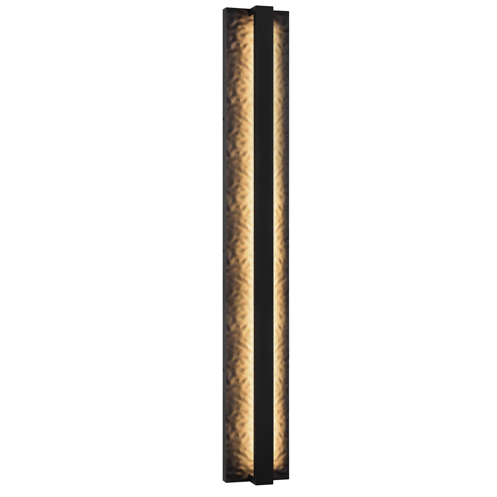 Outdoor LED Wall Light Handmade Textured Linear Black Wall Sconces