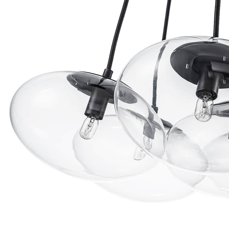 Minimalist 7-Light Glass Globe Bubble Cluster Pendant Chandelier
