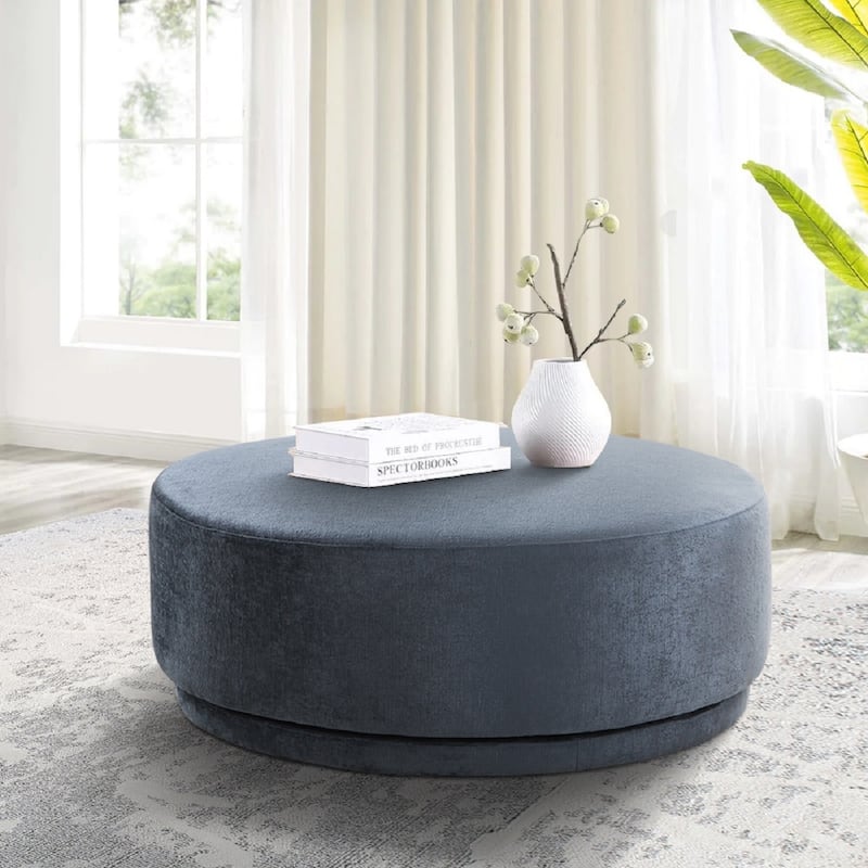 Pasargad Home Amalfi Swivel Base Round Ottoman