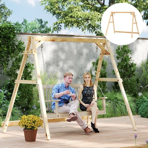 Porch Swing Frame Heavy-Duty A-Frame Swing Stand With Reinforced