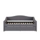 preview thumbnail 6 of 12, Comfort & Soft Daybed with LED & Trundle, Curve Design-Full Size, Grey