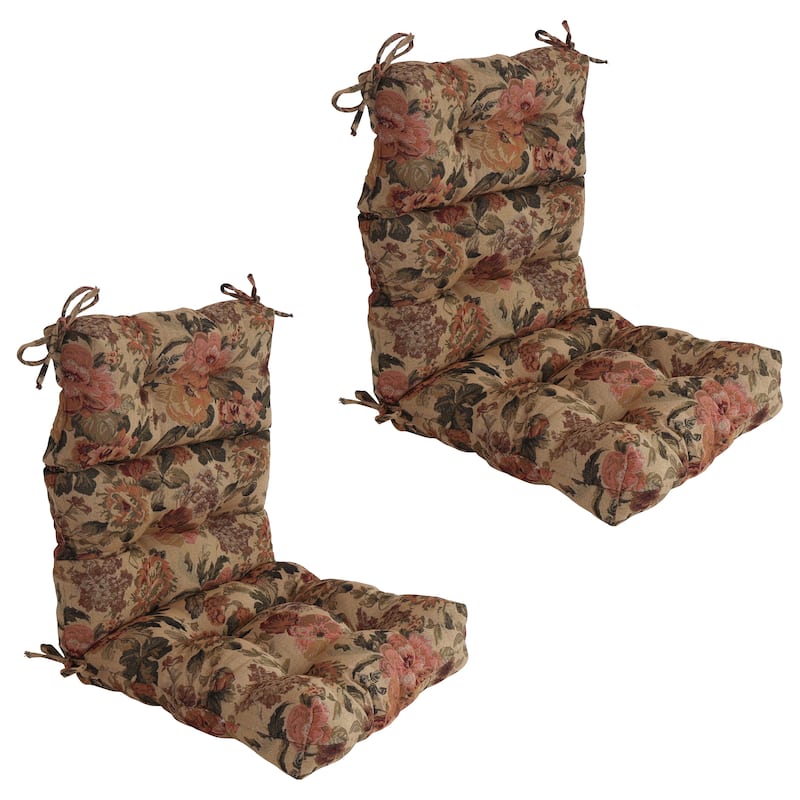 Tapestry Tufted Seat/Back Chair Cushion (Multiple Sizes) - 20 x 42 - Hawthorne - Set of 2