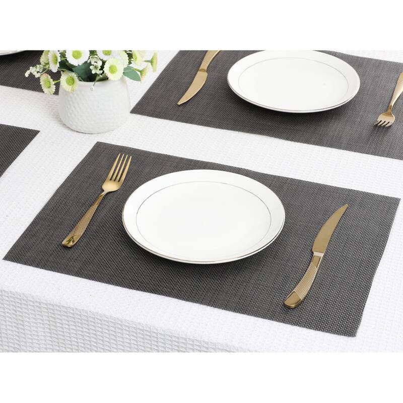 Set of 8 Placemats, PVC Placemats for Dining Table Decor Washable - 18*12in