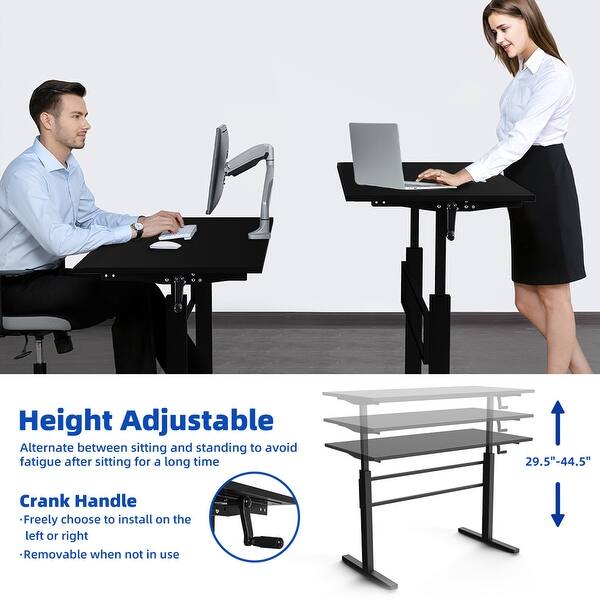 Gymax Standing Desk Height Adjustable Sit To Stand Workstation W Crank On Sale Overstock 32149561