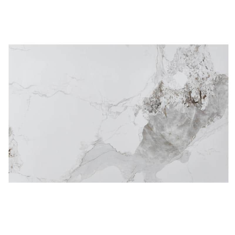 Mina Modern Sintered Stone Rectangular Kitchen Dining Table - Scratch Resistant with Heavy Duty Iron Base - Seats 4-8 People