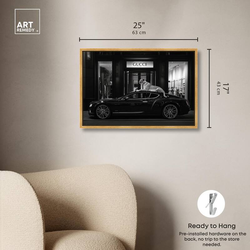 Cheetah and Sports Car Store Canvas by Art Remedy
