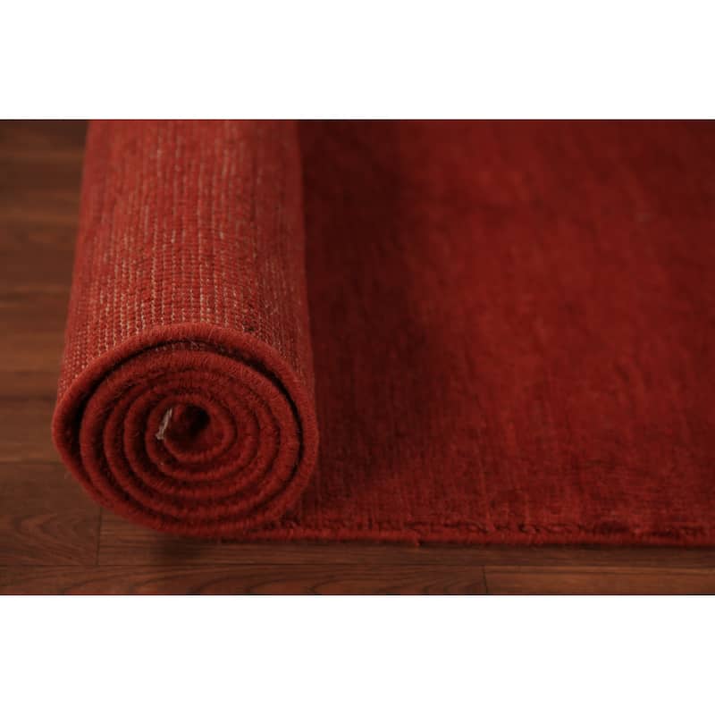 Gabbeh Modern Runner Rug Handmade Hallway Wool Carpet - 2'9" x 9'8"