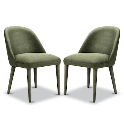 Poly and Bark Labin Dining Chair in Moss Green (Set of 2)