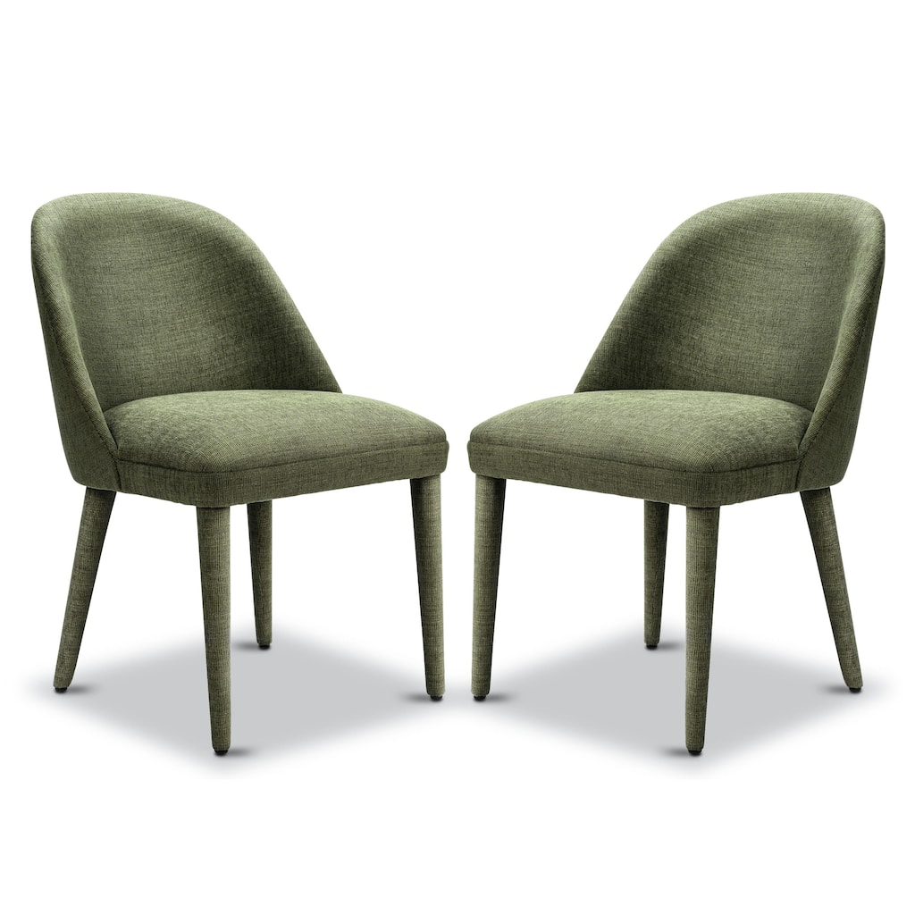 Poly and Bark Labin Dining Chair in Moss Green (Set of 2)
