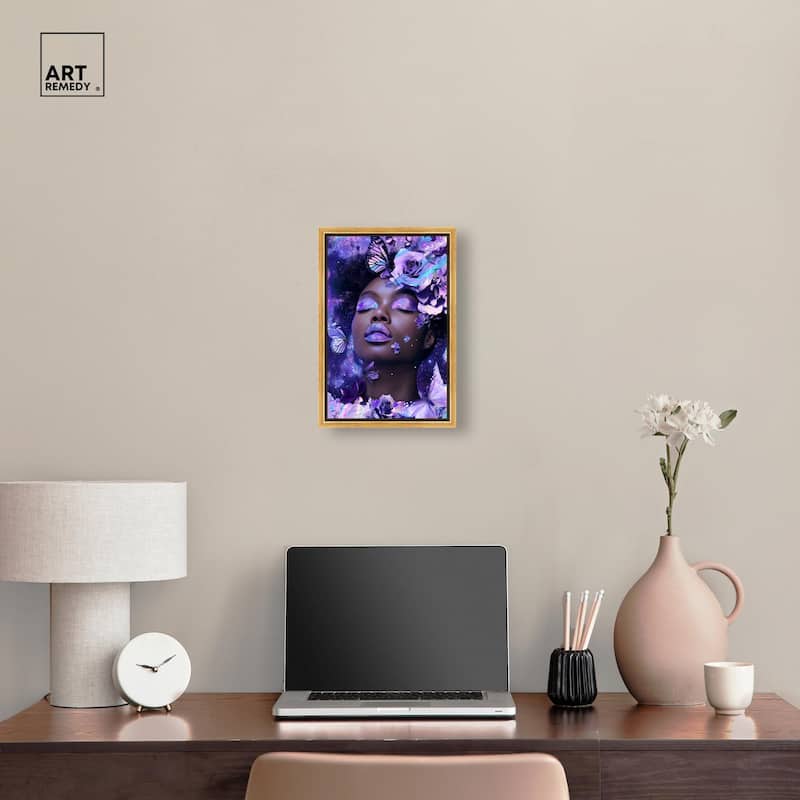 A Glistening Neon Woman Canvas by Art Remedy