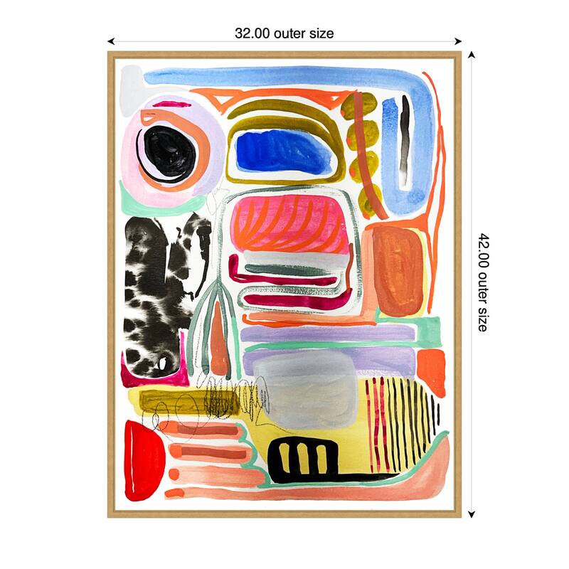 Kate and Laurel Sylvie Abstract 09 Framed Canvas by Emma Daisy