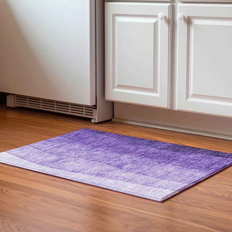 Premium Washable Super Soft Ombre Stripes Mayfield Rug - Purple - 1' 8" x 2' 6" - Rectangle