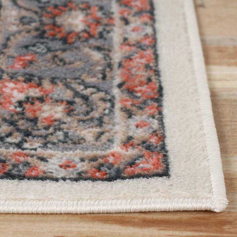 Superior Lille Classic Floral Medallion Indoor Runner or Area Rug