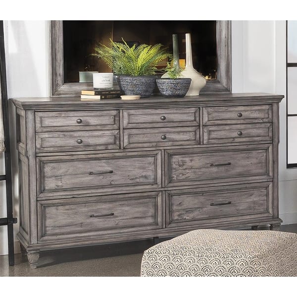 Zahra Rustic Solid Wooden Grey Weathered Space-saving 8 Drawer Dresser -  Bed Bath & Beyond - 37244135