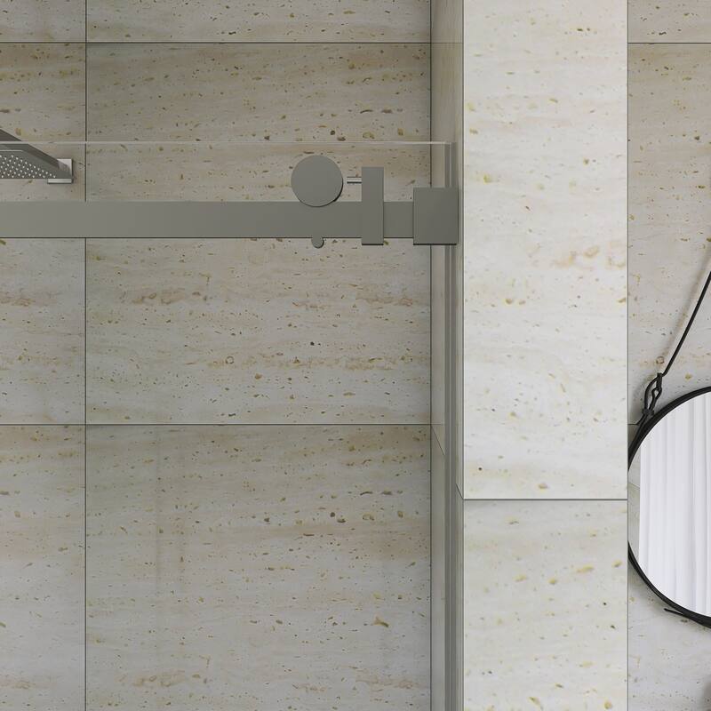 60" x 76" Sliding Frameless Shower Door - 60'' x 0.38'' x 76''