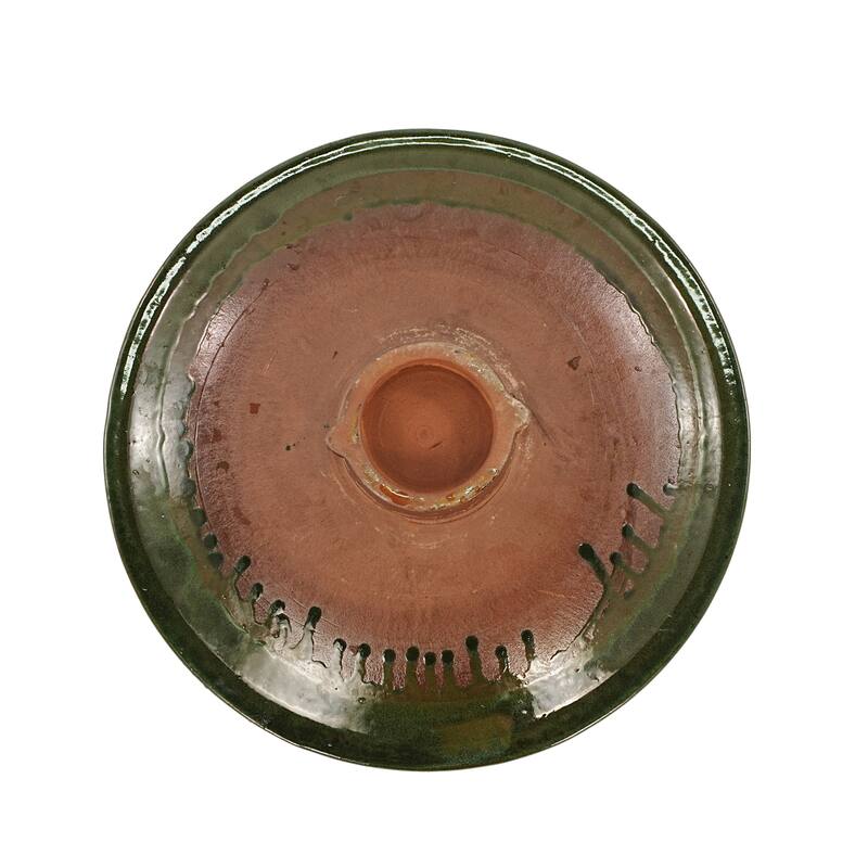 17"Ceramic Bird Bath for Outside, Elegant Tall Outdoor Bird Bath, Lightweight Pedestal Glazed Birdbaths with Swirl Pattern