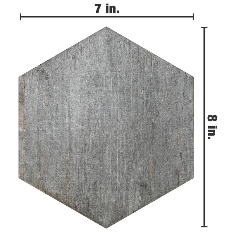 Merola Tile Retro Mini Hex Cendra 7" x 8" Porcelain Floor and Wall Tile