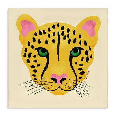 Stupell Modern Wild Cheetah Face Canvas Wall Art Design By Carrie Cantwell