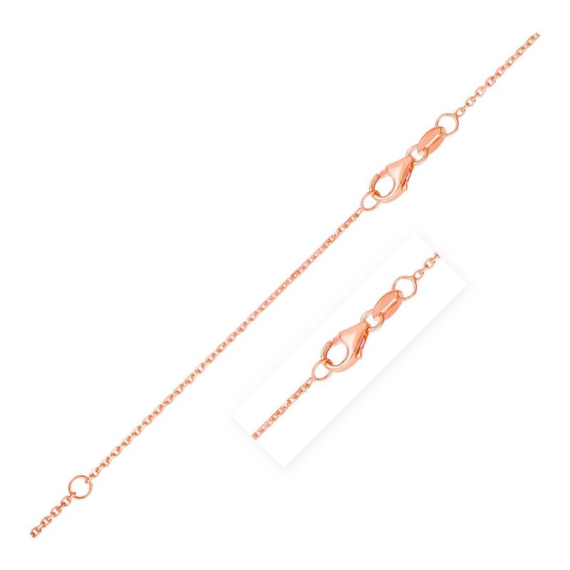 Double Extendable Cable Chain Necklace in 14k Rose Gold (0.8mm) 18" Inches